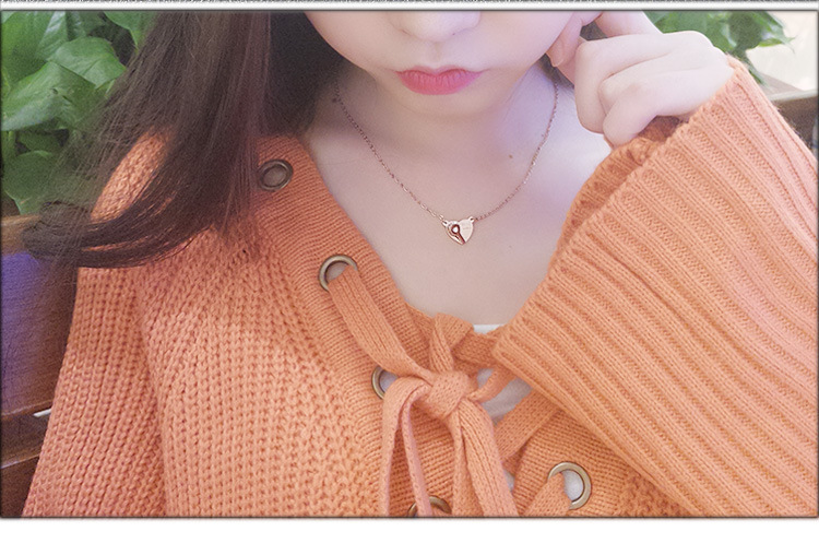 Japanese and Korean Style Ornament TikTok Same Style Internet Celebrity Four-Leaf Clover Pendant Titanium Steel Necklace Female Swan Clavicle Chain Letter Necklace