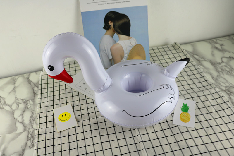 Manufacturers spot ins hot selling black and white Swan cup holder inflatable water coaster floating drink coaster Manufacturers spot ins hot selling black and white Swan cup holder inflatable water coaster floating drink coaster