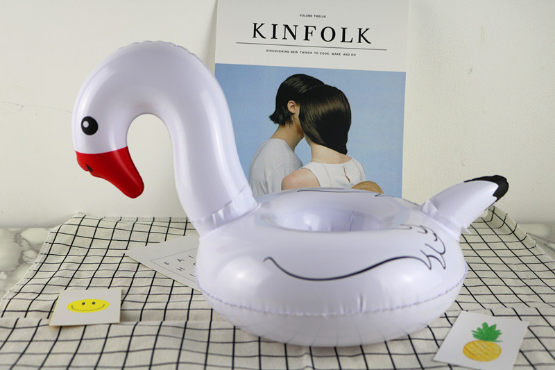 Manufacturers spot ins hot selling black and white Swan cup holder inflatable water coaster floating drink coaster Manufacturers spot ins hot selling black and white Swan cup holder inflatable water coaster floating drink coaster