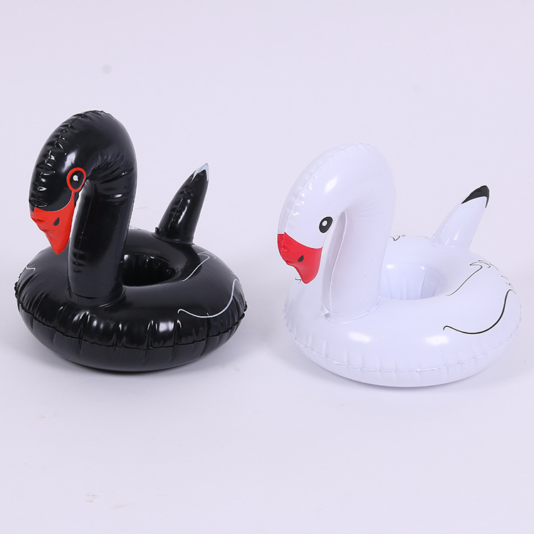 Manufacturers spot ins hot selling black and white Swan cup holder inflatable water coaster floating drink coaster Manufacturers spot ins hot selling black and white Swan cup holder inflatable water coaster floating drink coaster