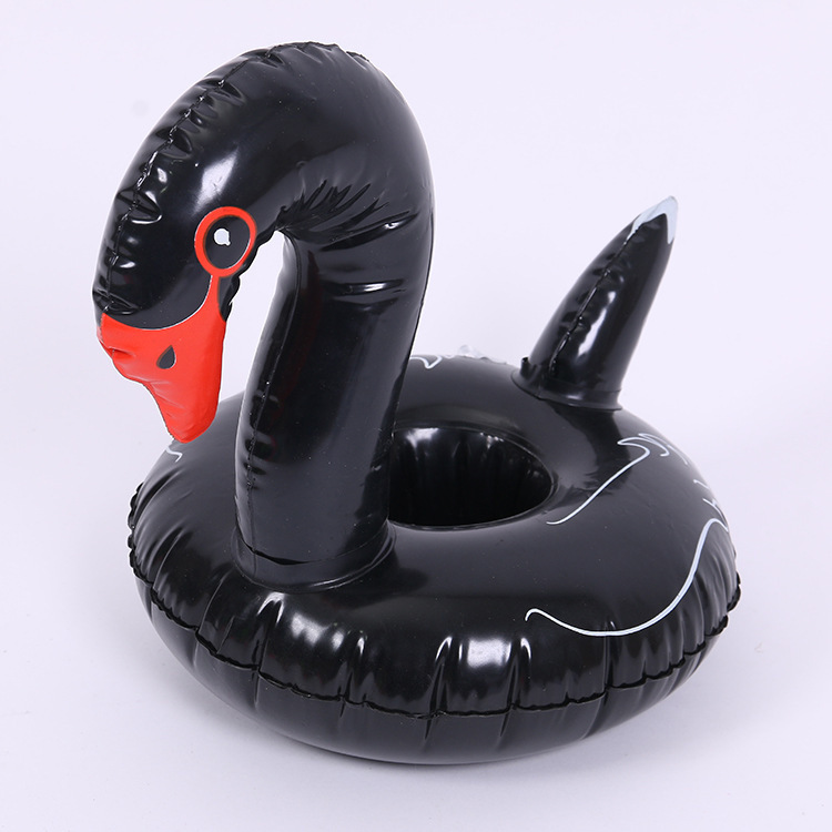 Manufacturers spot ins hot selling black and white Swan cup holder inflatable water coaster floating drink coaster Manufacturers spot ins hot selling black and white Swan cup holder inflatable water coaster floating drink coaster