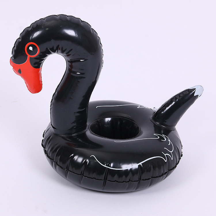 Manufacturers spot ins hot selling black and white Swan cup holder inflatable water coaster floating drink coaster Manufacturers spot ins hot selling black and white Swan cup holder inflatable water coaster floating drink coaster