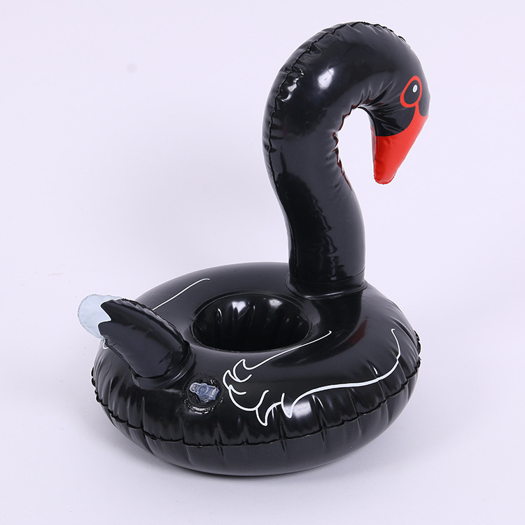 Manufacturers spot ins hot selling black and white Swan cup holder inflatable water coaster floating drink coaster Manufacturers spot ins hot selling black and white Swan cup holder inflatable water coaster floating drink coaster