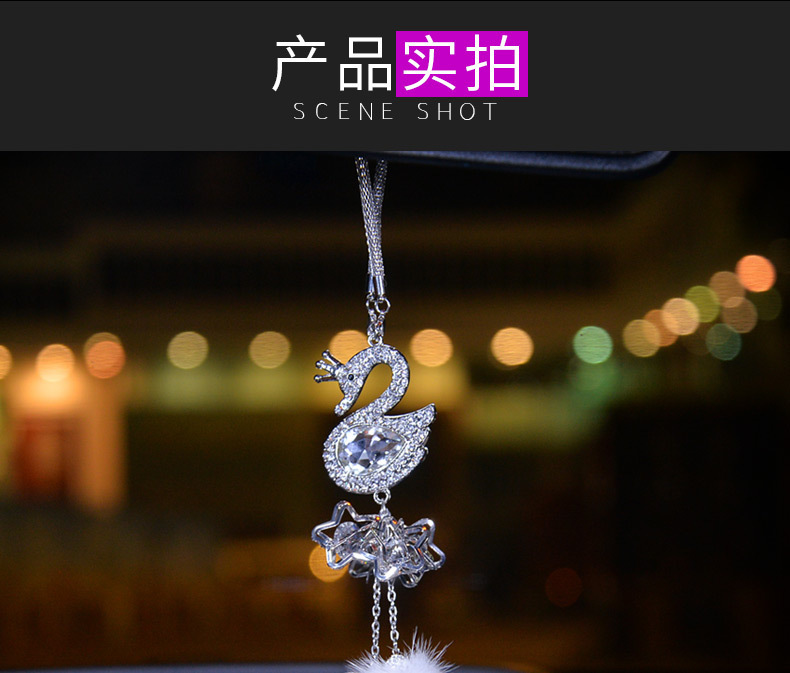Crystal Swan HighGrade Mink Cute Women's Car Rearview Mirror Car Interior Hanging Accessories Car Pendant Ornaments Crystal Swan HighGrade Mink Cute Women's Car Rearview Mirror Car Interior Hanging Accessories Car Pendant Ornaments