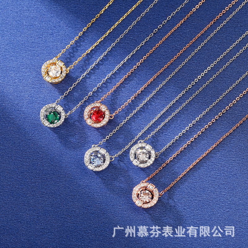 Crystal with Swarovski Elements Pulsatile Heart Smart Necklace Female Swan Chain Set Factory Direct Sales Crystal with Swarovski Elements Pulsatile Heart Smart Necklace Female Swan Chain Set Factory Direct Sales