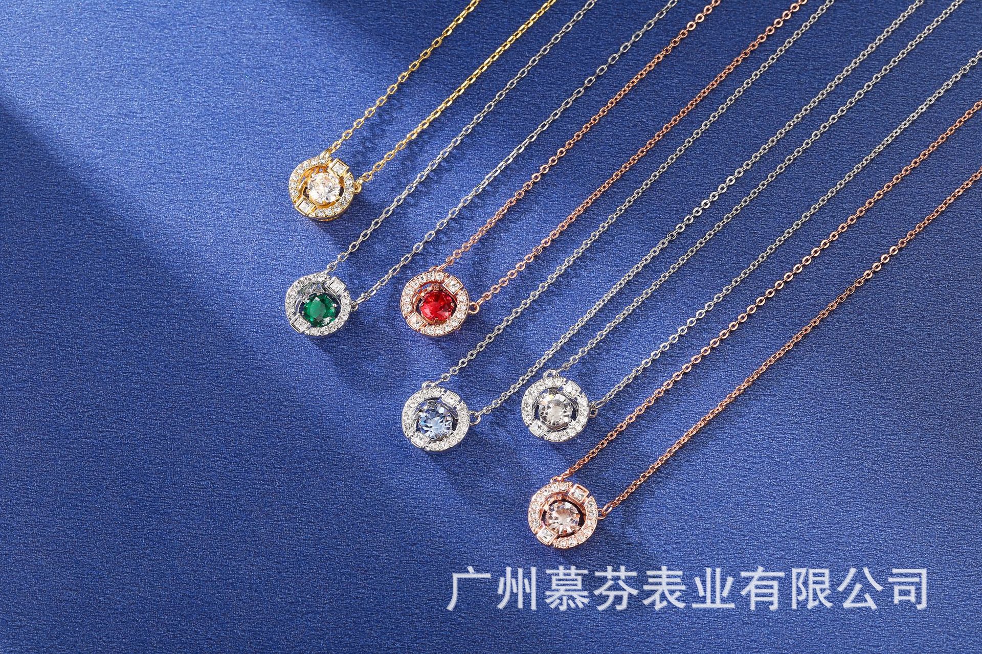 Crystal with Swarovski Elements Pulsatile Heart Smart Necklace Female Swan Chain Set Factory Direct Sales Crystal with Swarovski Elements Pulsatile Heart Smart Necklace Female Swan Chain Set Factory Direct Sales