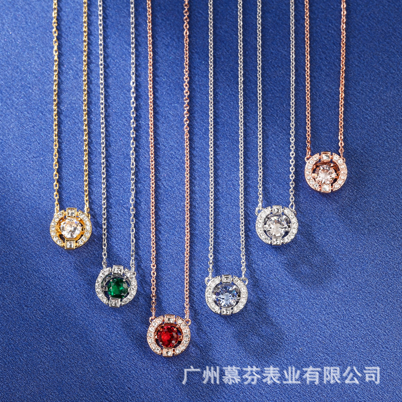 Crystal with Swarovski Elements Pulsatile Heart Smart Necklace Female Swan Chain Set Factory Direct Sales Crystal with Swarovski Elements Pulsatile Heart Smart Necklace Female Swan Chain Set Factory Direct Sales
