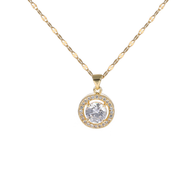 Luxury Simple 18K Rose Gold Titanium Steel Necklace Female Clavicle Chain Non-Fading Swan Clover Ornament