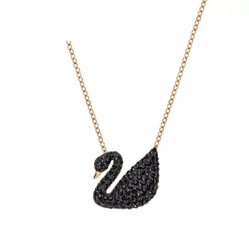 Shijia Black Swan Necklace Female Red Swan Champagne Gradient Blue Swan Clavicle Chain TikTok Jingdong Live Broadcast Does Not Fade