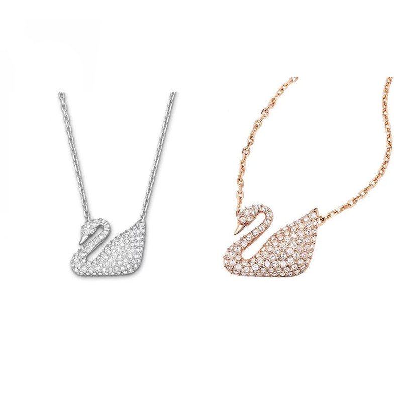 Shijia Black Swan Necklace Female Red Swan Champagne Gradient Blue Swan Clavicle Chain TikTok Jingdong Live Broadcast Does Not Fade