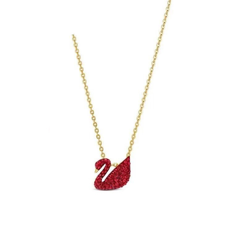 Shijia Black Swan Necklace Female Red Swan Champagne Gradient Blue Swan Clavicle Chain TikTok Jingdong Live Broadcast Does Not Fade