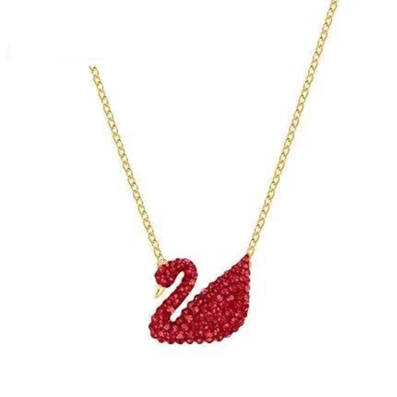 Shijia Black Swan Necklace Female Red Swan Champagne Gradient Blue Swan Clavicle Chain TikTok Jingdong Live Broadcast Does Not Fade