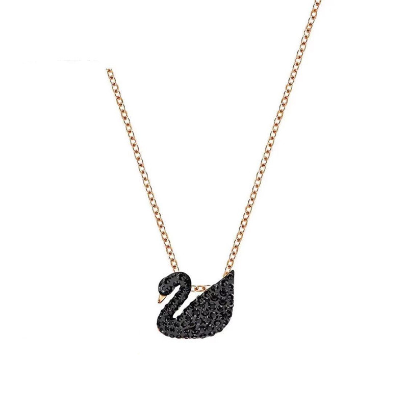 Shijia Black Swan Necklace Female Red Swan Champagne Gradient Blue Swan Clavicle Chain TikTok Jingdong Live Broadcast Does Not Fade