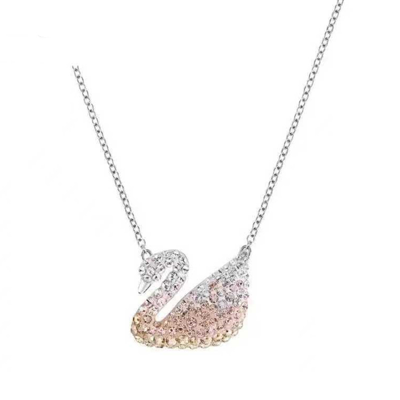 Shijia Black Swan Necklace Female Red Swan Champagne Gradient Blue Swan Clavicle Chain TikTok Jingdong Live Broadcast Does Not Fade