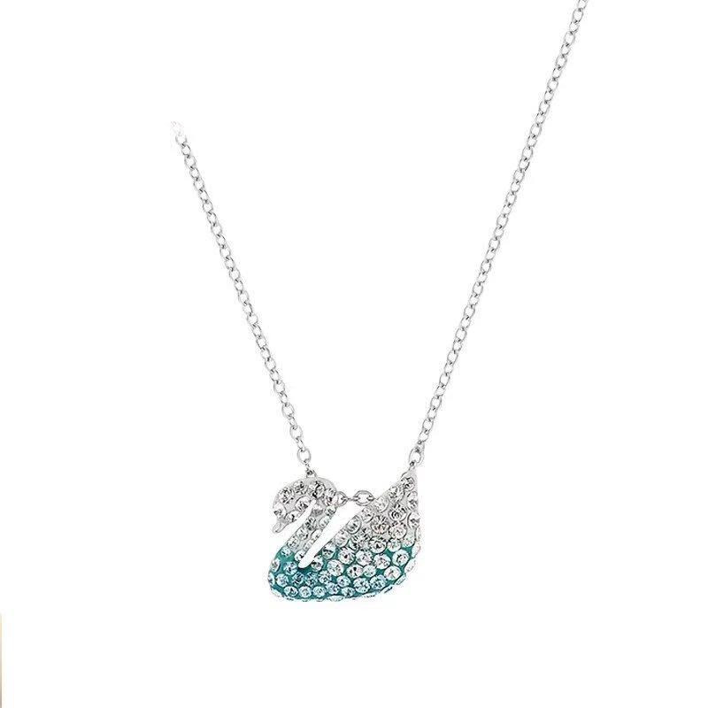 Shijia Black Swan Necklace Female Red Swan Champagne Gradient Blue Swan Clavicle Chain TikTok Jingdong Live Broadcast Does Not Fade