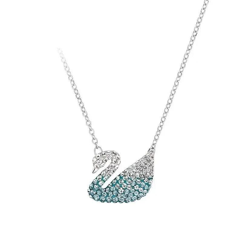 Shijia Black Swan Necklace Female Red Swan Champagne Gradient Blue Swan Clavicle Chain TikTok Jingdong Live Broadcast Does Not Fade