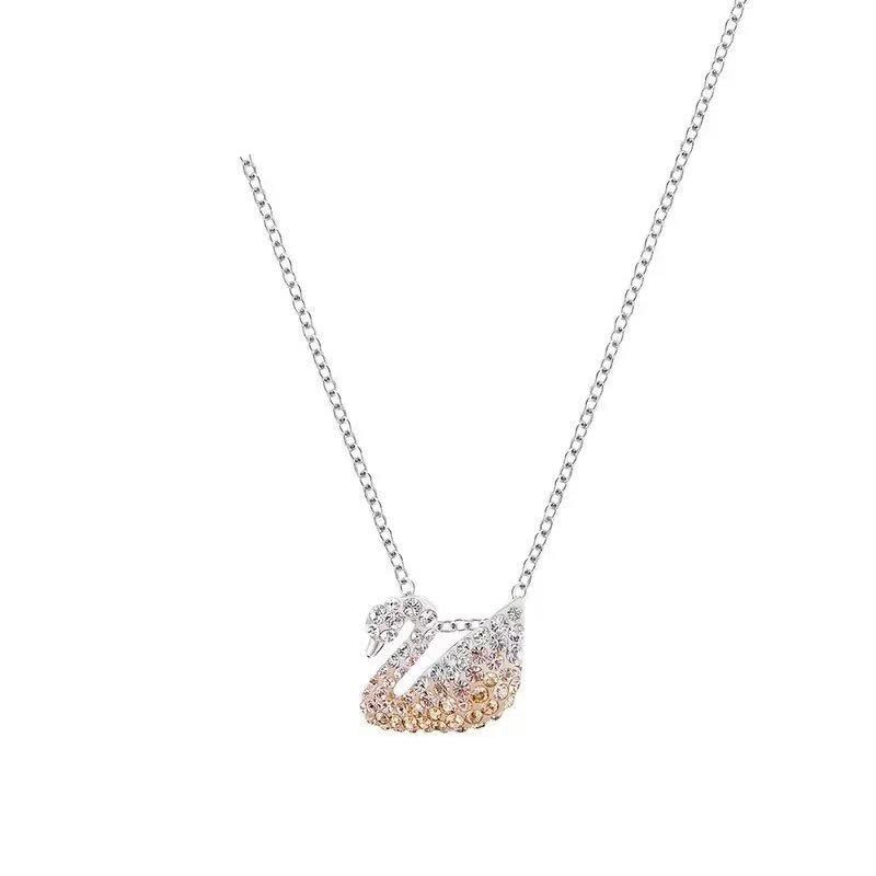 Shijia Black Swan Necklace Female Red Swan Champagne Gradient Blue Swan Clavicle Chain TikTok Jingdong Live Broadcast Does Not Fade