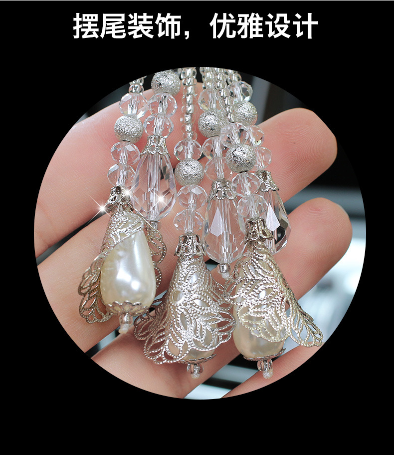 Hanging Ornament Crystal DoubleSided Swan Pendant HighGrade Rhinestone Swan Pearl Pendant Handmade Jewelry Manufacturer