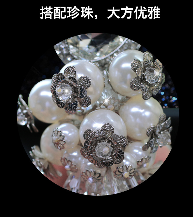 Hanging Ornament Crystal DoubleSided Swan Pendant HighGrade Rhinestone Swan Pearl Pendant Handmade Jewelry Manufacturer