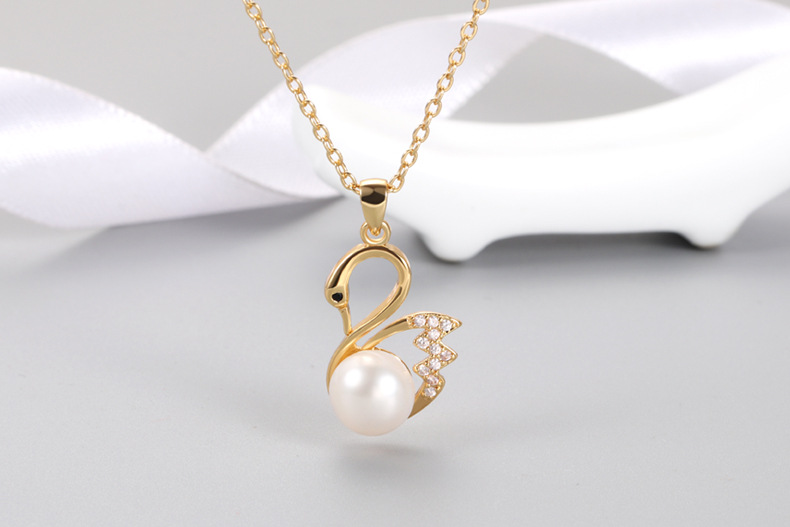 Zircon Swan Pendant KoreanStyle Chic and Unique Temperament Pendant Accessories Finished Product Eardrop Frame Whole