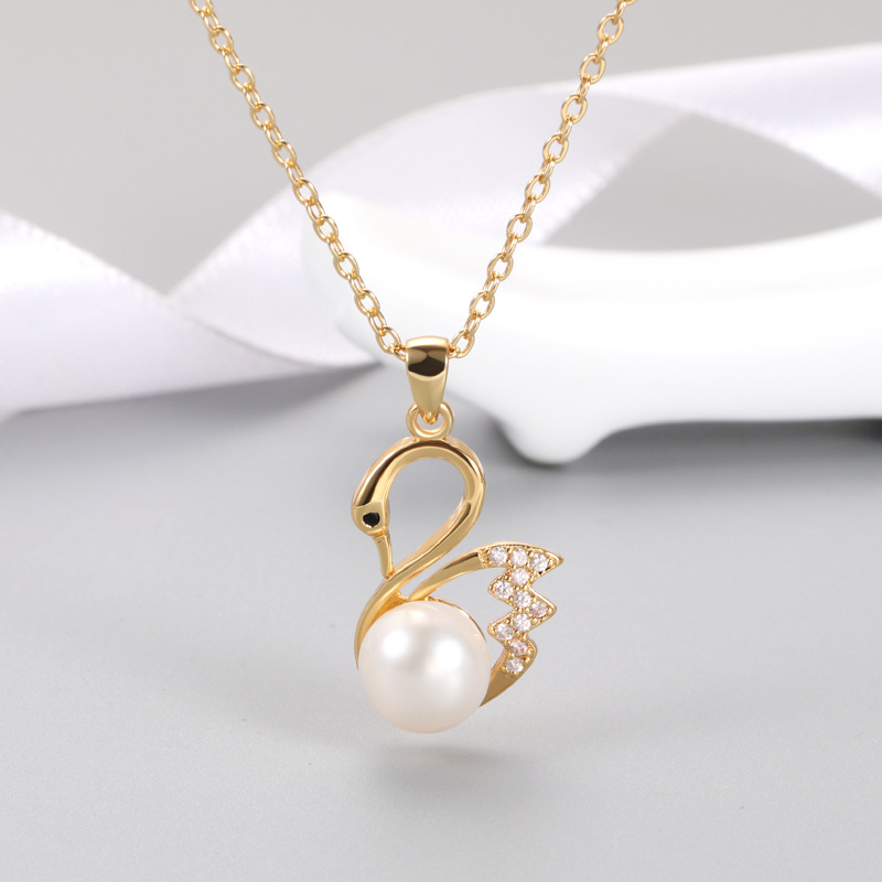 Zircon Swan Pendant KoreanStyle Chic and Unique Temperament Pendant Accessories Finished Product Eardrop Frame Whole
