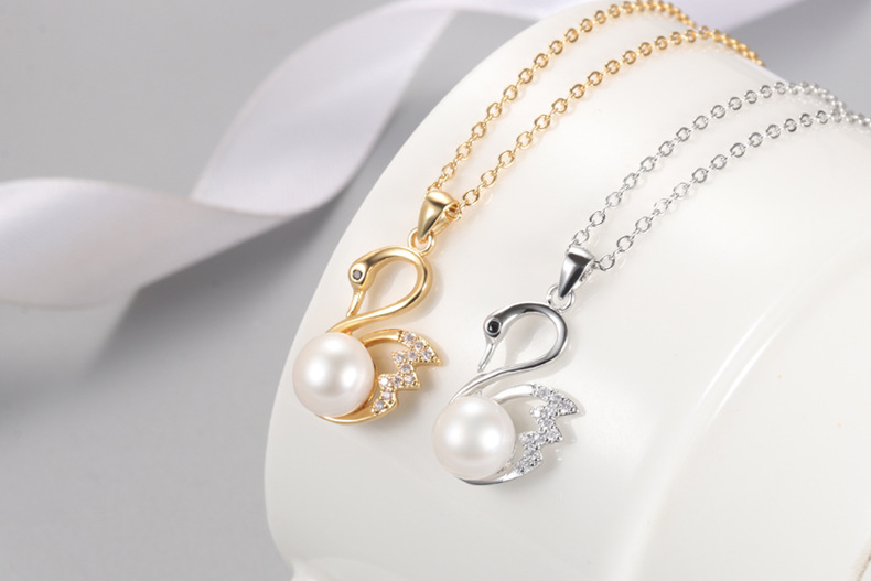 Zircon Swan Pendant KoreanStyle Chic and Unique Temperament Pendant Accessories Finished Product Eardrop Frame Whole