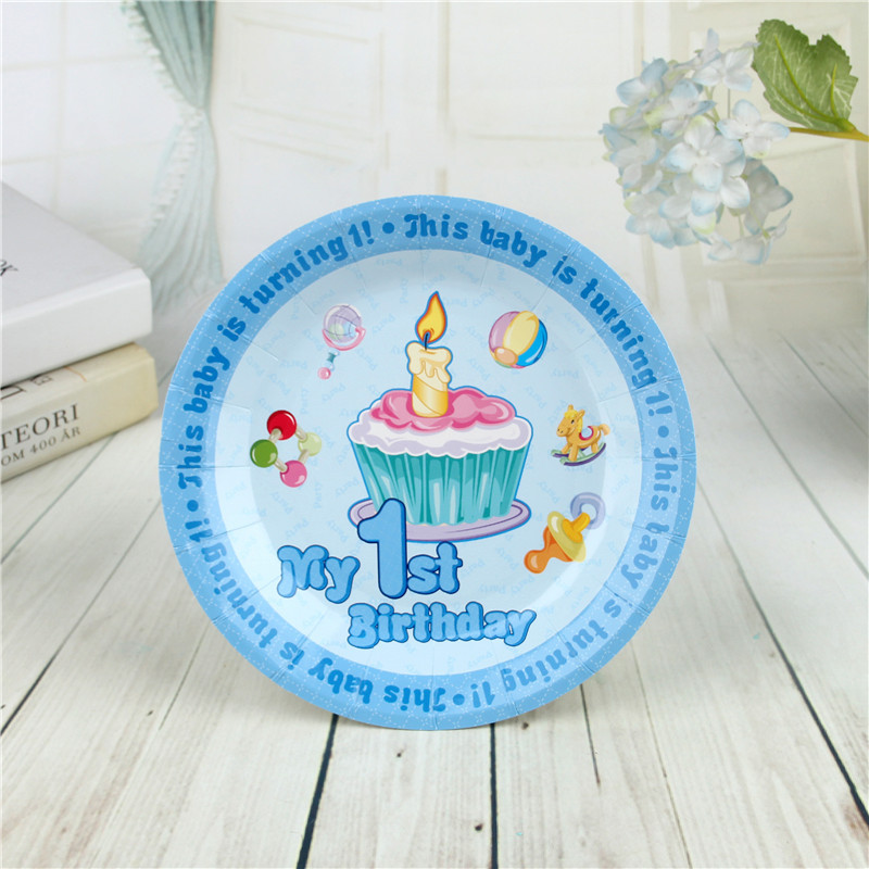 Wholesale Customized Birthday Party Tableware Cartoon Paper Pallet Holiday Party Supplies Dessert Cake Disposable Service Plate