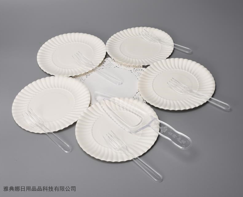 10-Piece 3-in-1 Paper Plate for Cake Disposable Paper Plate Cake Dish Fork Cake Tableware Set