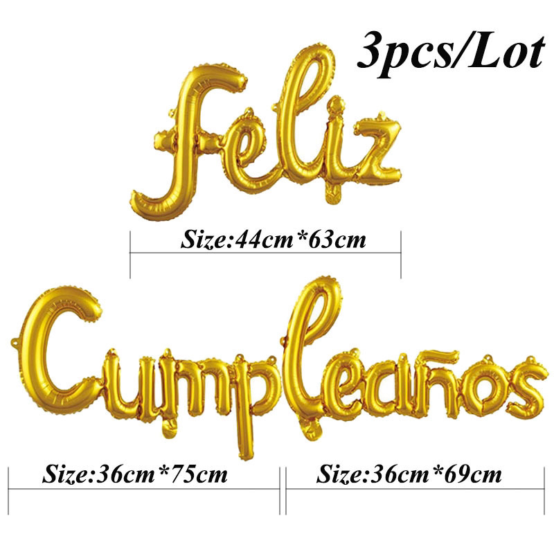 16-inch Spanish birthday letter balloon suit