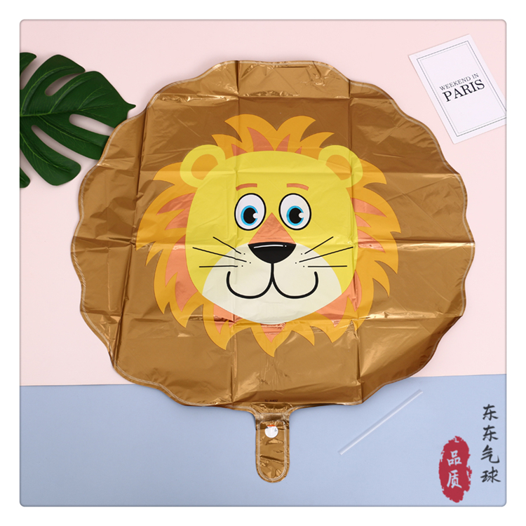 Cartoon Animal Avatar Monkey Tiger Lion Cow Aluminum Balloon Children Full-Year Birthday Party Decoration Layout Cartoon Animal Avatar Monkey Tiger Lion Cow Aluminum Balloon Children Full-Year Birthday Party Decoration Layout