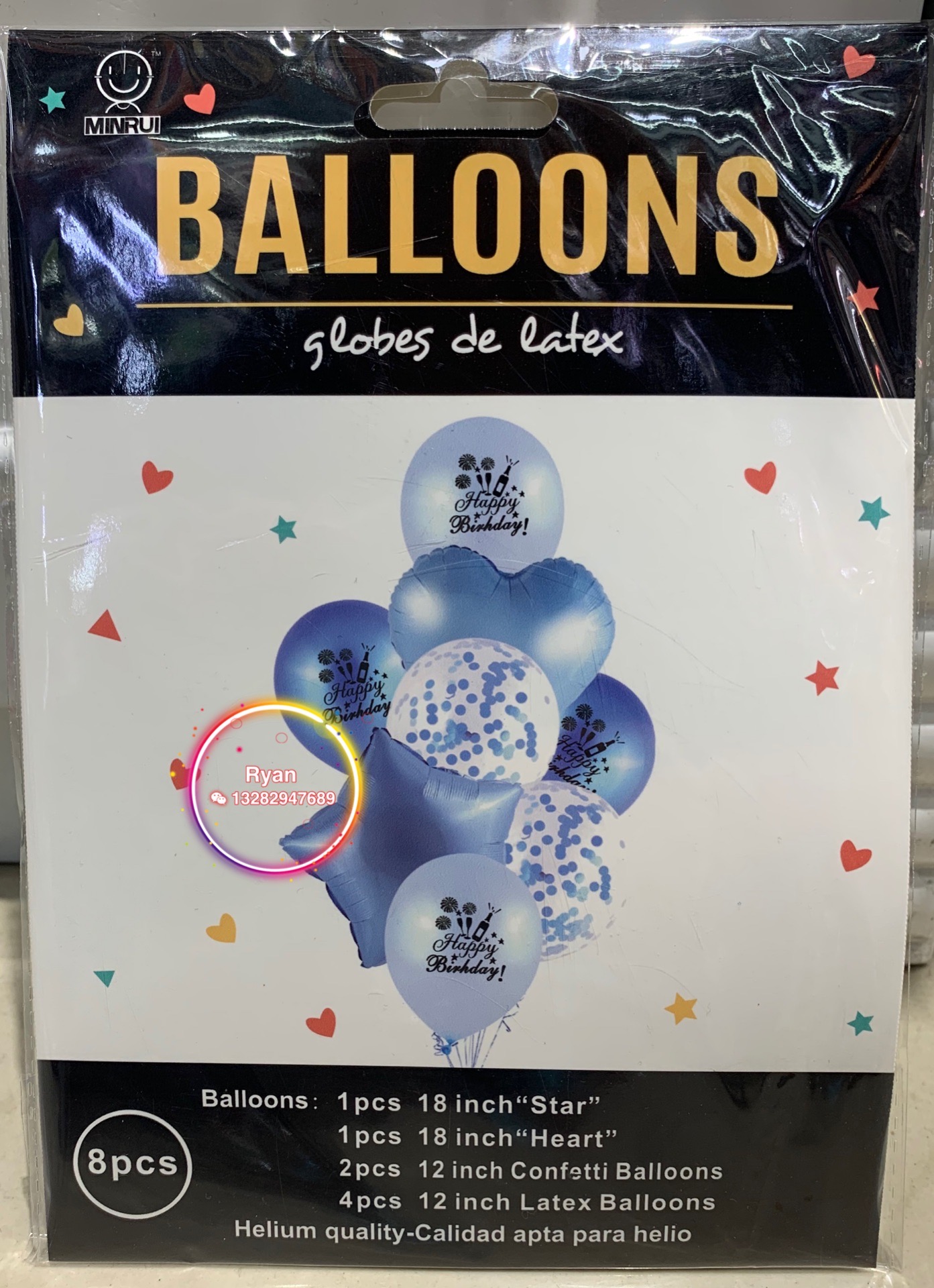 Cross-Border Hot Selling Factory Direct Sales 8PCs Birthday Theme Metallic Confetti Latex/Aluminum Foil Balloon Set Cross-Border Hot Selling Factory Direct Sales 8PCs Birthday Theme Metallic Confetti Latex/Aluminum Foil Balloon Set