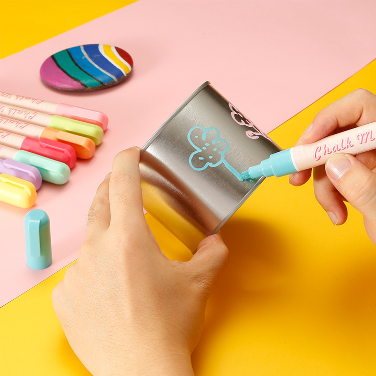Somay Qimaron Color Liquid Chalk Easy to Write Easy to Wipe Water-Soluble Glass Metal Fluorescent Pen Balloon Graffiti Pen