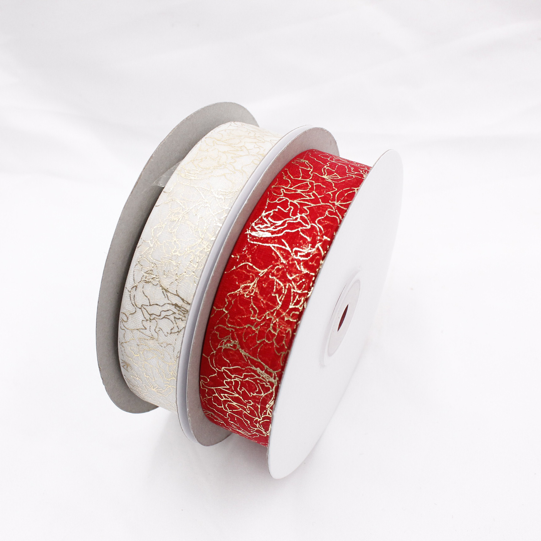 New Korean Style 2. 5cm Gilding Crack Organza Tape Chiffon Packaging Balloon Shoelace Printing Ribbon