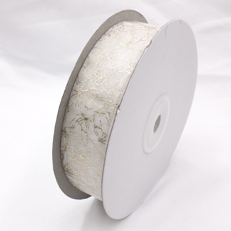 New Korean Style 2. 5cm Gilding Crack Organza Tape Chiffon Packaging Balloon Shoelace Printing Ribbon New Korean Style 2. 5cm Gilding Crack Organza Tape Chiffon Packaging Balloon Shoelace Printing Ribbon