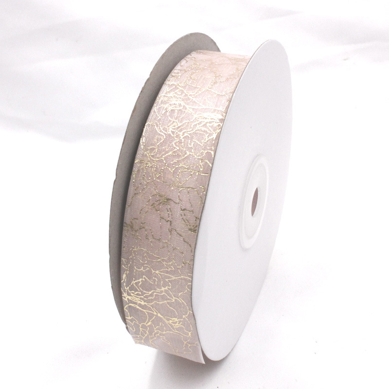 New Korean Style 2. 5cm Gilding Crack Organza Tape Chiffon Packaging Balloon Shoelace Printing Ribbon New Korean Style 2. 5cm Gilding Crack Organza Tape Chiffon Packaging Balloon Shoelace Printing Ribbon