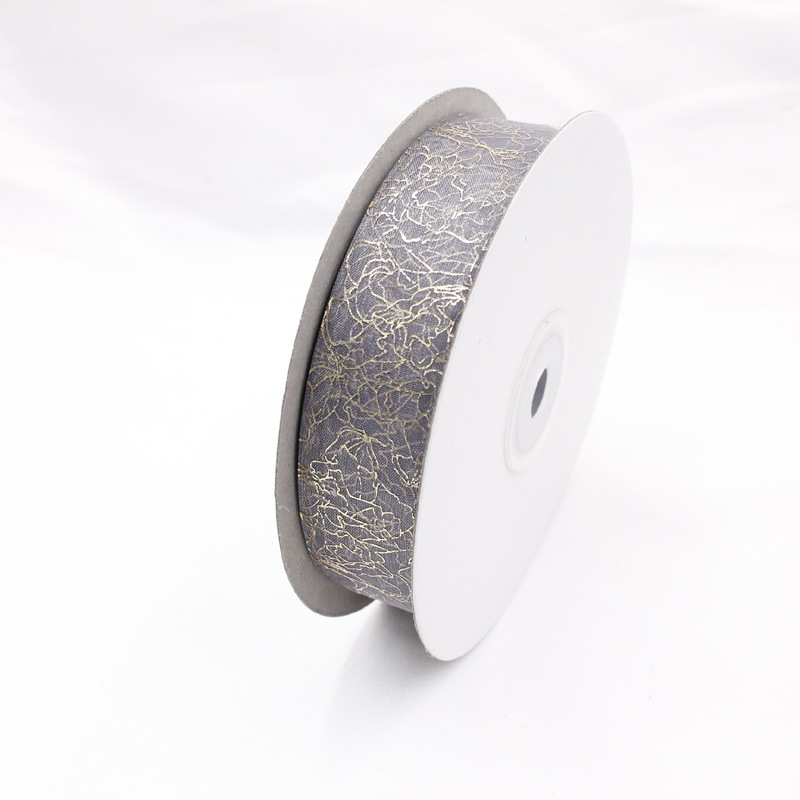 New Korean Style 2. 5cm Gilding Crack Organza Tape Chiffon Packaging Balloon Shoelace Printing Ribbon New Korean Style 2. 5cm Gilding Crack Organza Tape Chiffon Packaging Balloon Shoelace Printing Ribbon