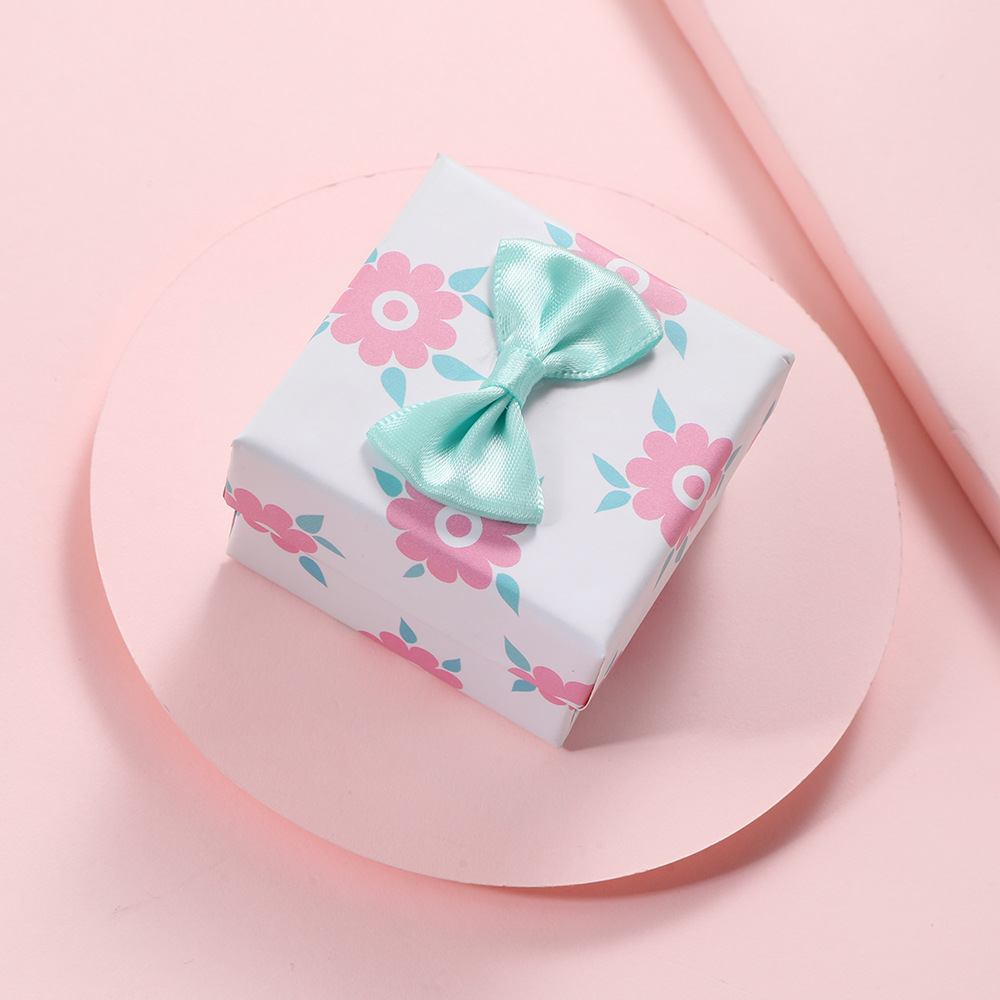 Paper Box Jewelry Box Advanced Storage Box Color Gift Box Bow Box Ear Stud and Ring Box Paper Box Jewelry Box Advanced Storage Box Color Gift Box Bow Box Ear Stud and Ring Box