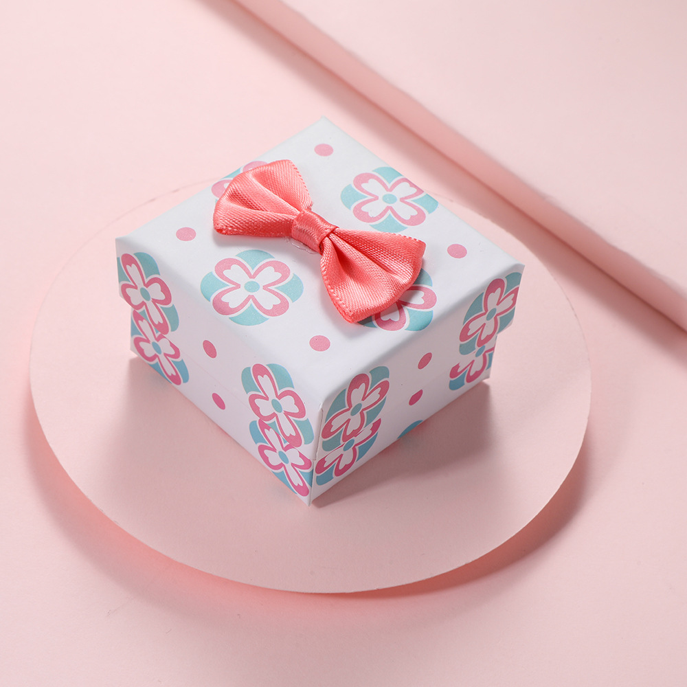 Paper Box Jewelry Box Advanced Storage Box Color Gift Box Bow Box Ear Stud and Ring Box Paper Box Jewelry Box Advanced Storage Box Color Gift Box Bow Box Ear Stud and Ring Box