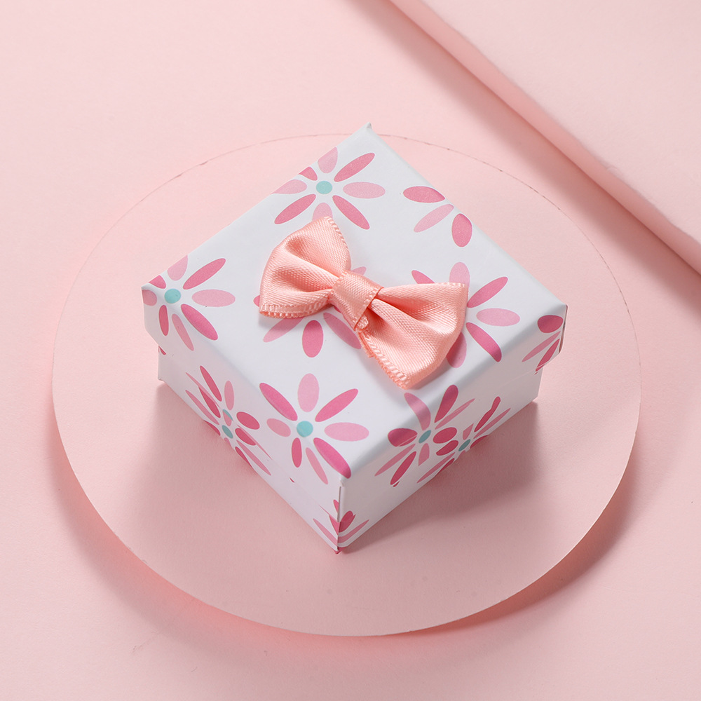 Paper Box Jewelry Box Advanced Storage Box Color Gift Box Bow Box Ear Stud and Ring Box Paper Box Jewelry Box Advanced Storage Box Color Gift Box Bow Box Ear Stud and Ring Box