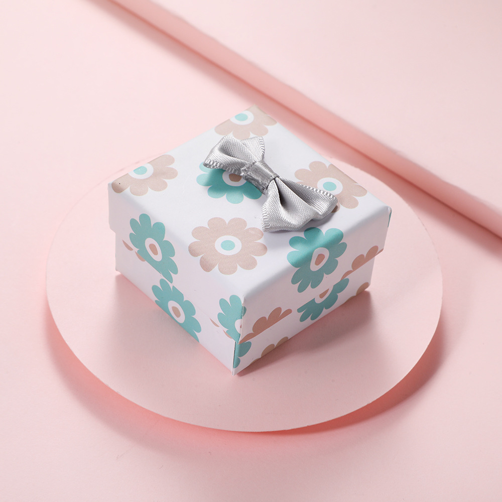 Paper Box Jewelry Box Advanced Storage Box Color Gift Box Bow Box Ear Stud and Ring Box Paper Box Jewelry Box Advanced Storage Box Color Gift Box Bow Box Ear Stud and Ring Box