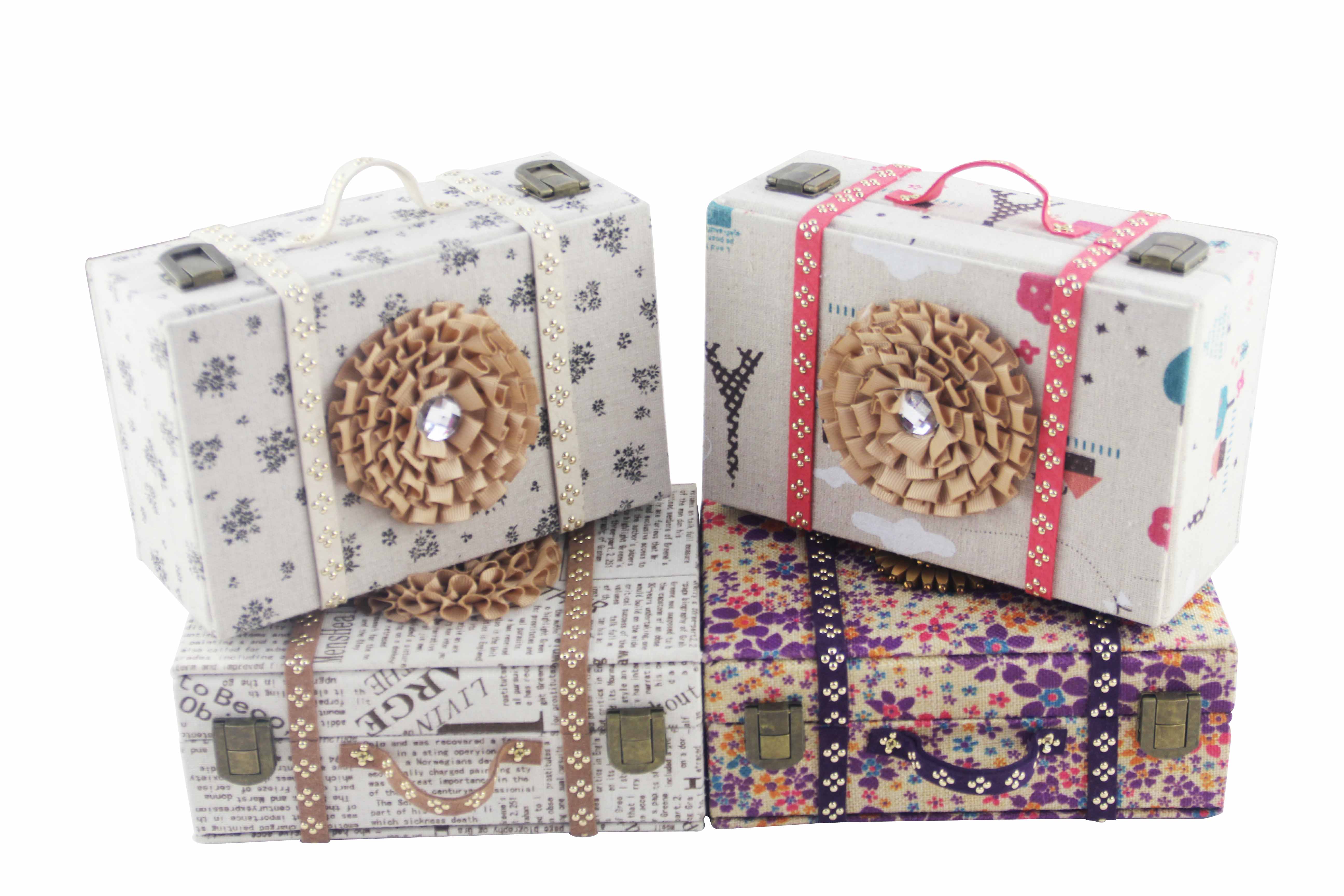 Flax English Monogrammed Ring Box Pendant Bracelet box jewelry box jewelry box linen cloth