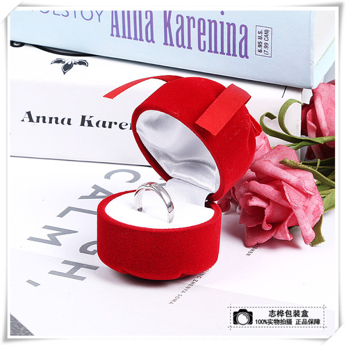 Red flocking ring box ear stud box identifiers box gift box Red flocking ring box ear stud box identifiers box gift box
