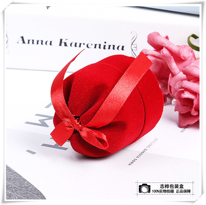 Red flocking ring box ear stud box identifiers box gift box Red flocking ring box ear stud box identifiers box gift box