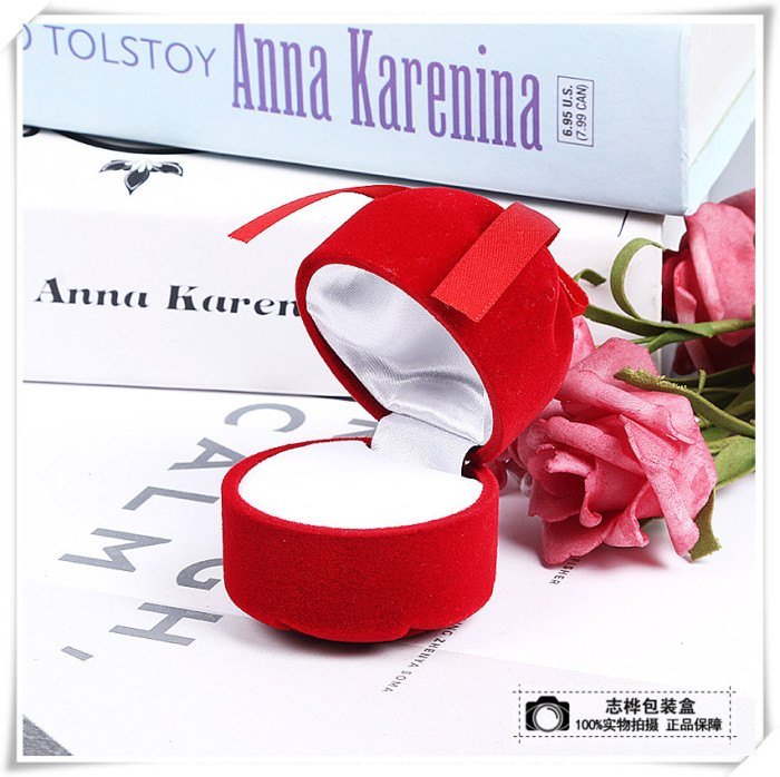 Red flocking ring box ear stud box identifiers box gift box Red flocking ring box ear stud box identifiers box gift box