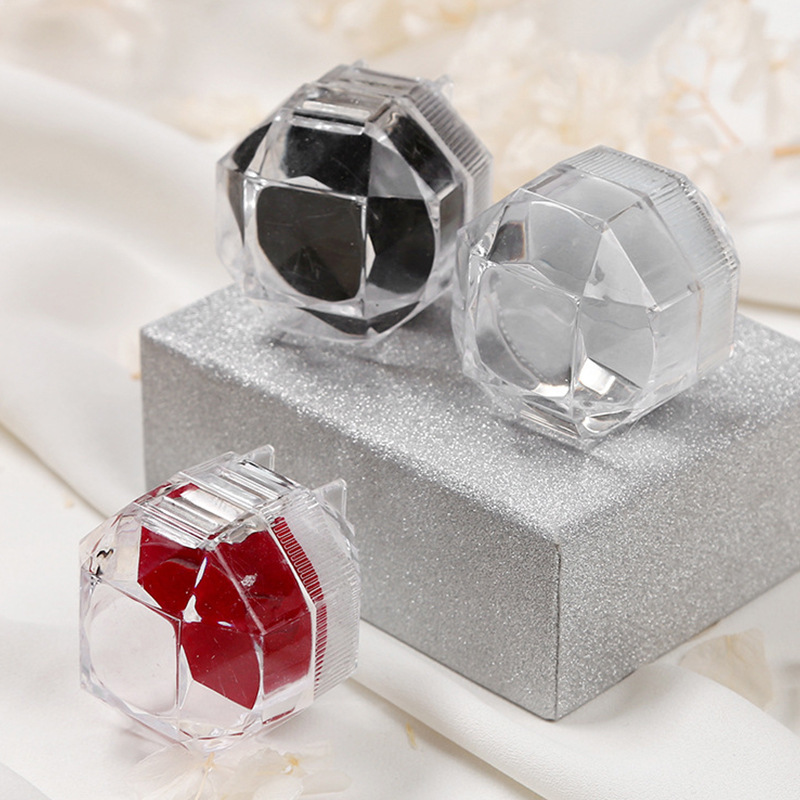Transparent Crystal Princess Ring Box Vintage Acrylic Jewelry Box Earrings Jewelry Box Storage Box Gift Box for Women