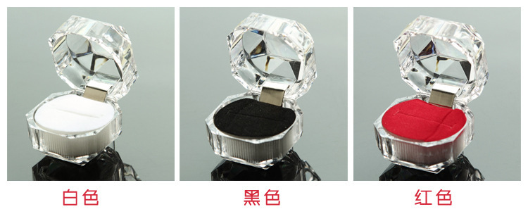 Transparent Crystal Princess Ring Box Vintage Acrylic Jewelry Box Earrings Jewelry Box Storage Box Gift Box for Women