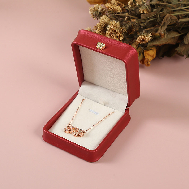 Spot Supply Convex Edge with Crown Diamond Wine Red Ring Box Pendant Box Bracelet Box Necklace Ear Stud Pearl Box Spot Supply Convex Edge with Crown Diamond Wine Red Ring Box Pendant Box Bracelet Box Necklace Ear Stud Pearl Box