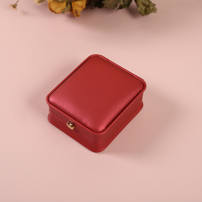 Spot Supply Convex Edge with Crown Diamond Wine Red Ring Box Pendant Box Bracelet Box Necklace Ear Stud Pearl Box Spot Supply Convex Edge with Crown Diamond Wine Red Ring Box Pendant Box Bracelet Box Necklace Ear Stud Pearl Box