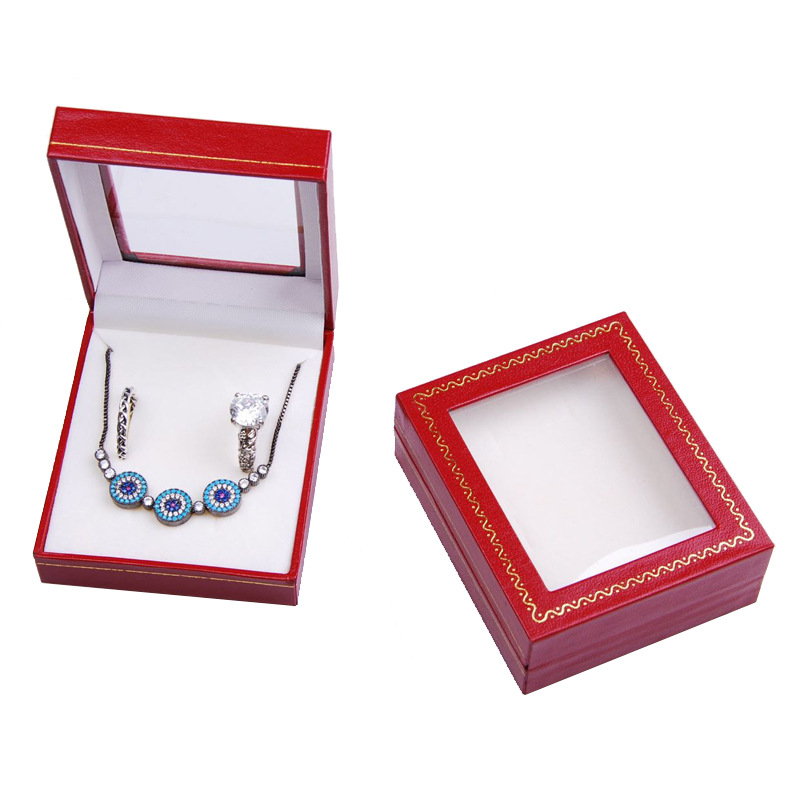 Water Ripple High-End Leather Box Series Ring Box Necklace Long Box Pendant Box Window Box Three-Piece Set in Stock Water Ripple High-End Leather Box Series Ring Box Necklace Long Box Pendant Box Window Box Three-Piece Set in Stock