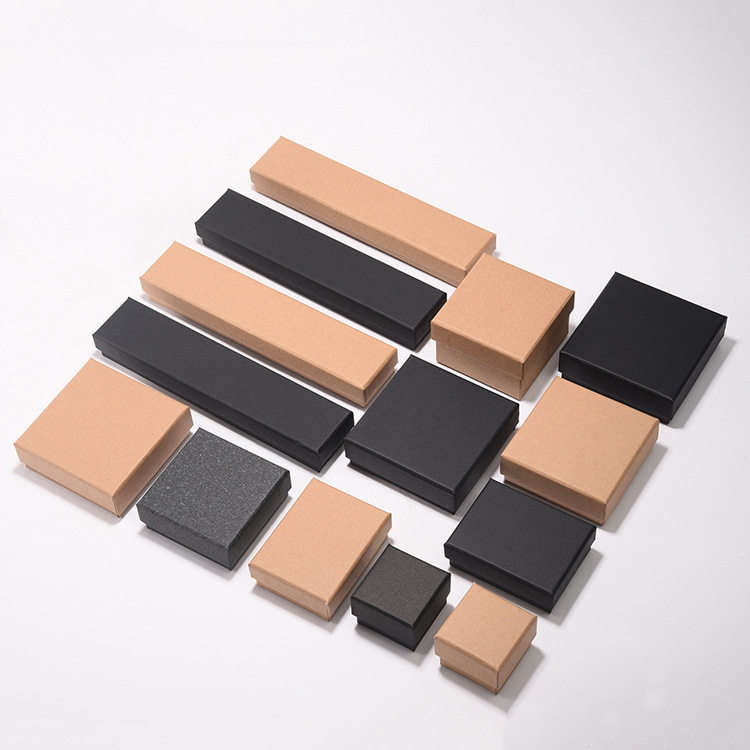 Retro Kraft Paper Jewelry Box Tiandigai Multi-Function Packing Box Watch Necklace Box Ring Box Wholesale Customization